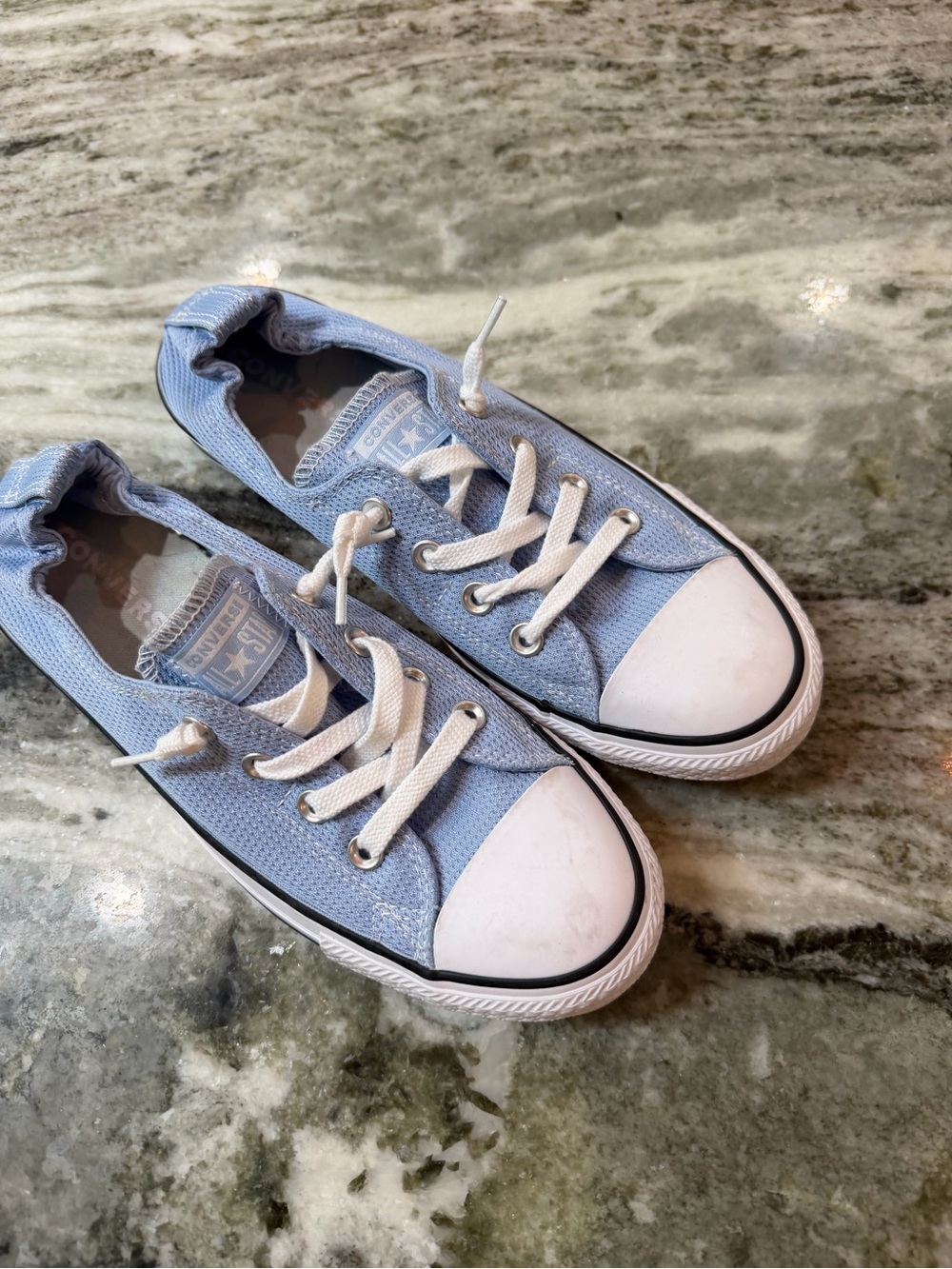 Converse Light Blue and White Low-Top Sneakers
Women’s Size 10 - Picture 3 of 7